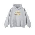 Grey Hoodie with Gold STREET CULTURE Print - Hip Hop Streetwear Fashion - Stylish Pullover Sweatshirt