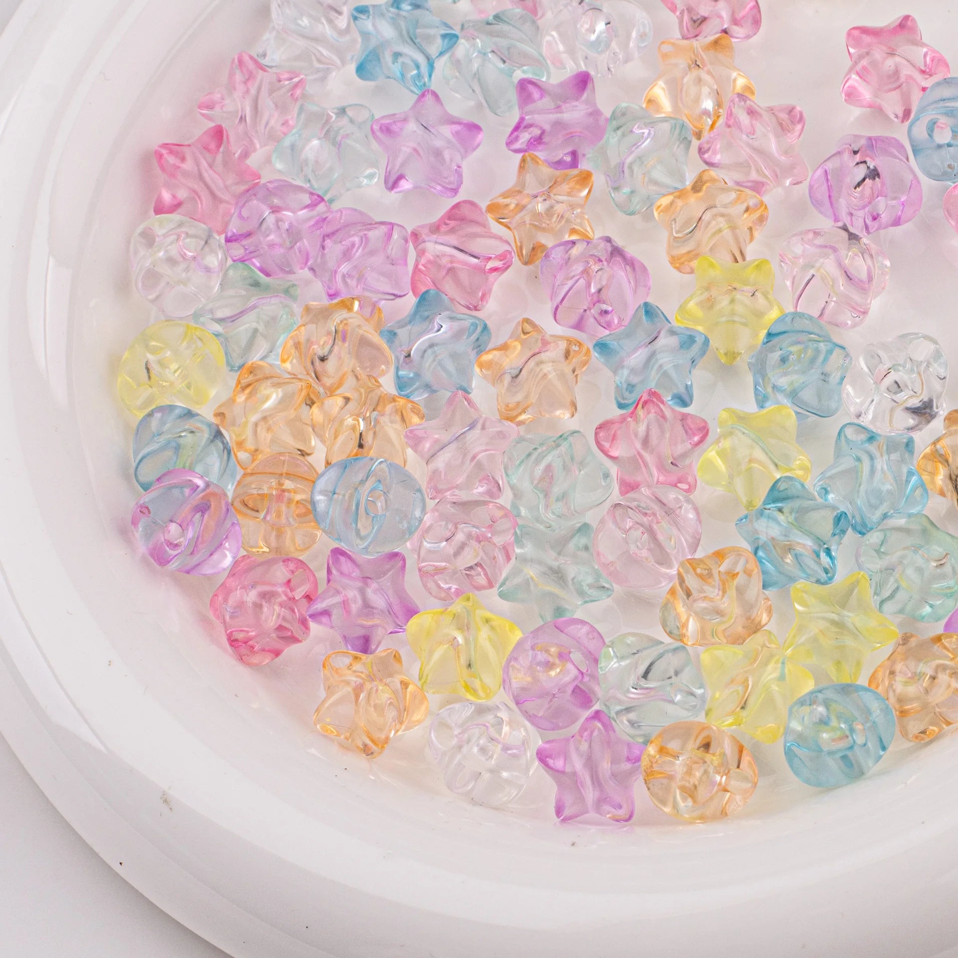 Frosted Jelly Color Small Five-pointed Star Beads for Jewelry Making