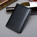 Minimalism Genuine Leather RFID Blocking Mens Short Bifold Wallet Purse Men Passport Credit Card Holder Wallets