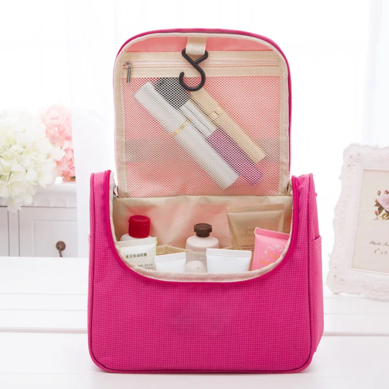 Women's Fashion Travel Large Waterproof Makeup Organizer Case Cosmetic Necessities Bag with Zipper Closure for Toiletries Wash
