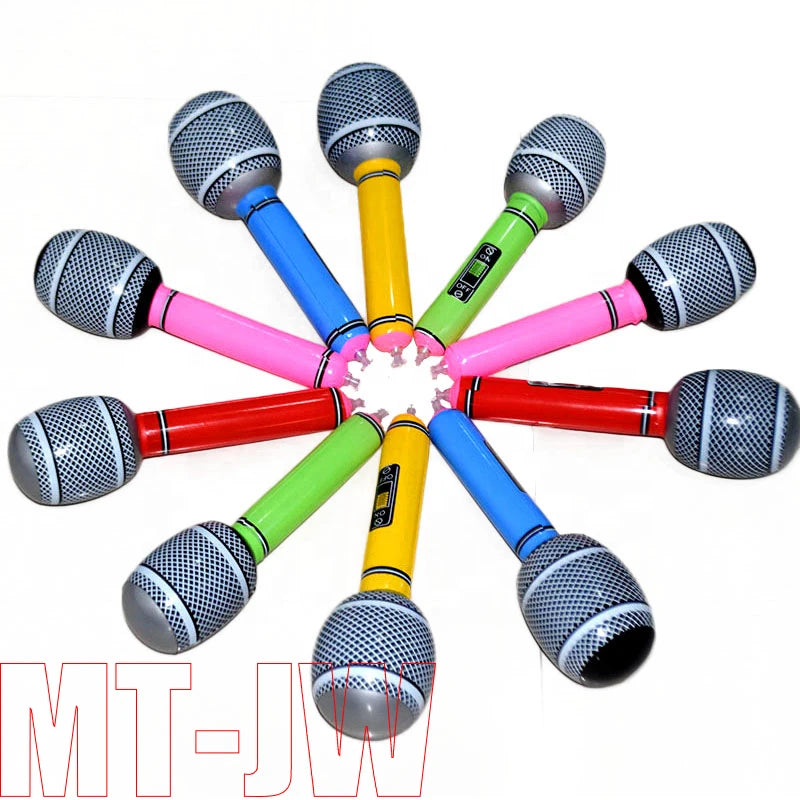 Wholesale Factory Eco Friendly PVC Small Size Inflatable Microphone Instruments for Kids Toys