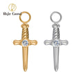 Right Grand ASTM F136 Titanium CZ Dagger Sword Charm for Earrings