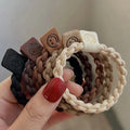 New Arrival Simple Fashion Girl 5.5cm Smile Face High Elastic Hair Scrunchies Solid Color Hair Ties for Girls Hair Accessories