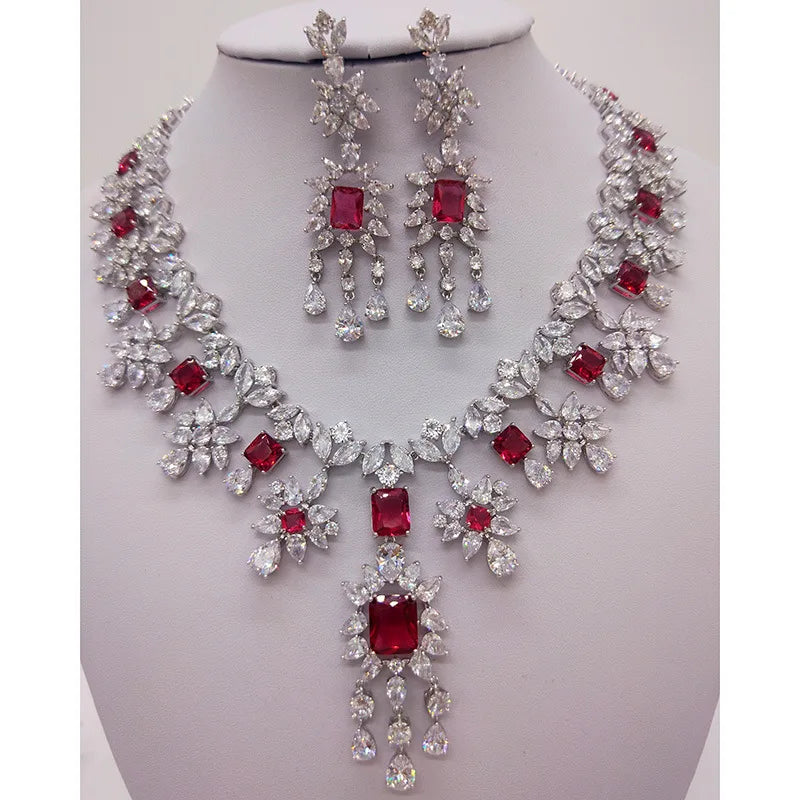 Deluxe  AAA Zircon Wedding  Jewelry Sets 2026 Bridal Necklace Earring