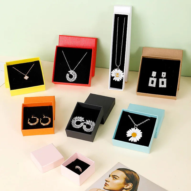 Custom Logo Printed Paper Gift Jewelry Packaging Box for Rings and Jewellery