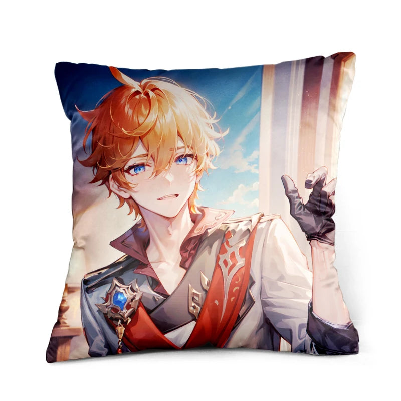 Game Genshin Ganyu 18"x 18" Inch Pillowcase and Pillow Core Soft and Cozy Stain Resistant Hair and Skin Friendly Gift