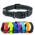 Custom Dog Collar Reflective Faux Nylon Collar Basic Solid Color Night collar pet luxury