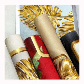 Leaf Bedroom Wallpaper PVC Vinyl Decor Wall Covering and Gold Best Sell Beige Modern Hotel Geometric Waterproof Stone Paper