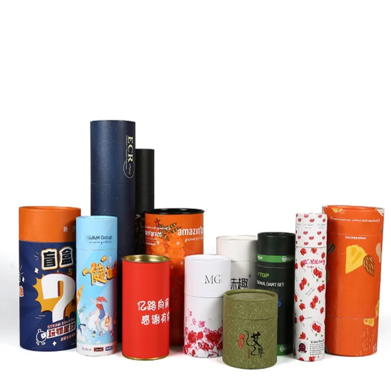 Custom Paper Tube Packaging Cardboard Cylinder Box with Custom Printing Design