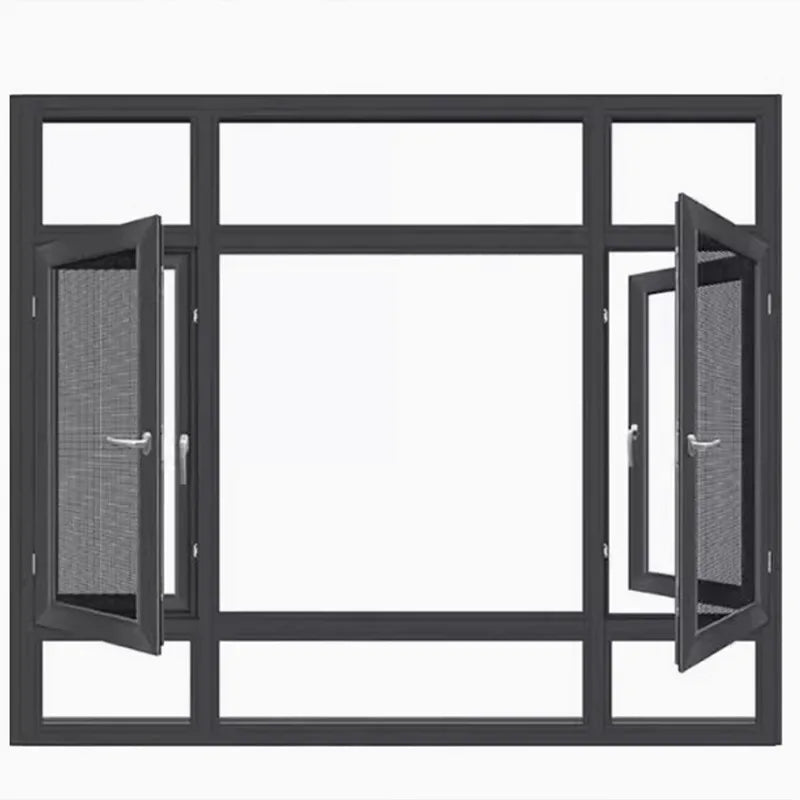 Factory Direct Supply Double Glazed Glass Casement Window Energy Efficiency Aluminum Alloy Swing Windows