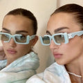 2025 Fashion Vintage Men Black Pink Thick Frame Sunglasses UV400 Small Square Sunglasses for Women
