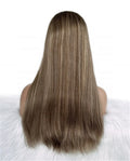 Fast Delivery Premium Remy European Human Hair Wig 18-20 Inch Long Straight for Lace Top Balayage Blonde Color Jewish Small