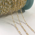 Vintage 2.5MM Figaro 3+1Two Tones Chain Jewelry Women S925 Sterling Silver Mix Gold Chain
