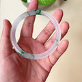 New Natural Tianshan Jadeite Thin Round Bracelet Original Ecological Pattern Floating Green Flower Jade Bangle Handring Jewelry