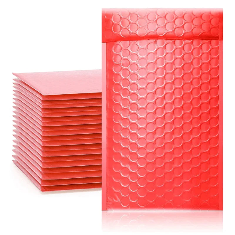 ZGCX Glossy Red Bubble Mailer Red Poly Bubble Mail Colored Bubble Mailers