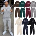 2024 Fashion Puffer Print Gym Wear for Men Hoodie and Sweat Pants Cotton Jogger Set 2 Piece Set Man