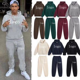 2024 Fashion Puffer Print Gym Wear for Men Hoodie and Sweat Pants Cotton Jogger Set 2 Piece Set Man