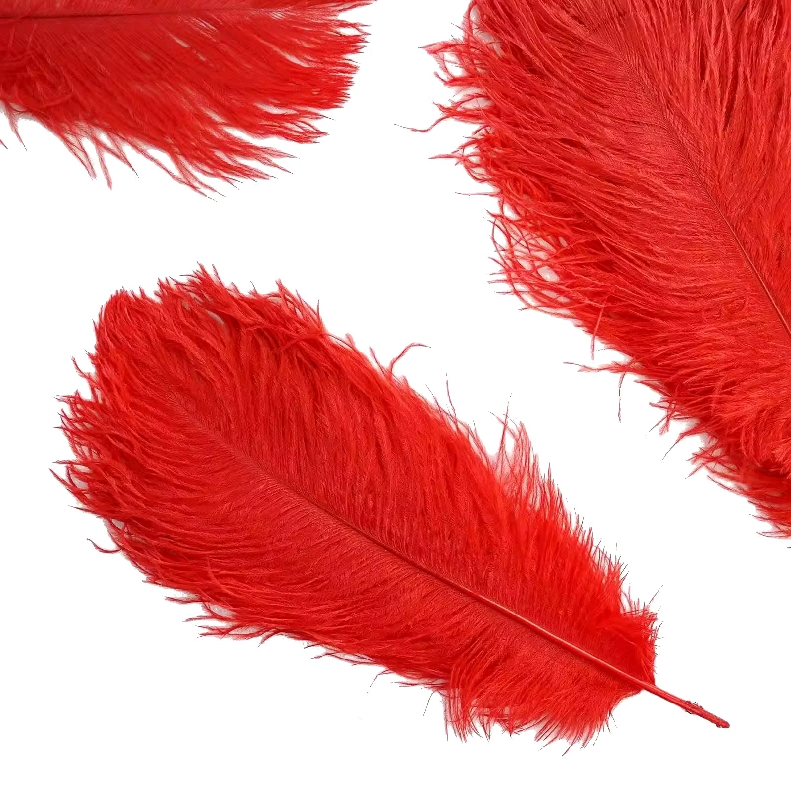 35-40cm Red Dyed Ostrich Feathers for Party Carnival Home Wedding Christmas Vase Holiday Decor DIY Craft Floral Floral