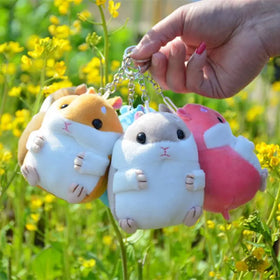 Cartoon Cute Little Hamster Doll Stuffed Animal Toys Hamste Plush Keychains Toys Fat Mouse Pendant Hamster Keychain Purse Charm