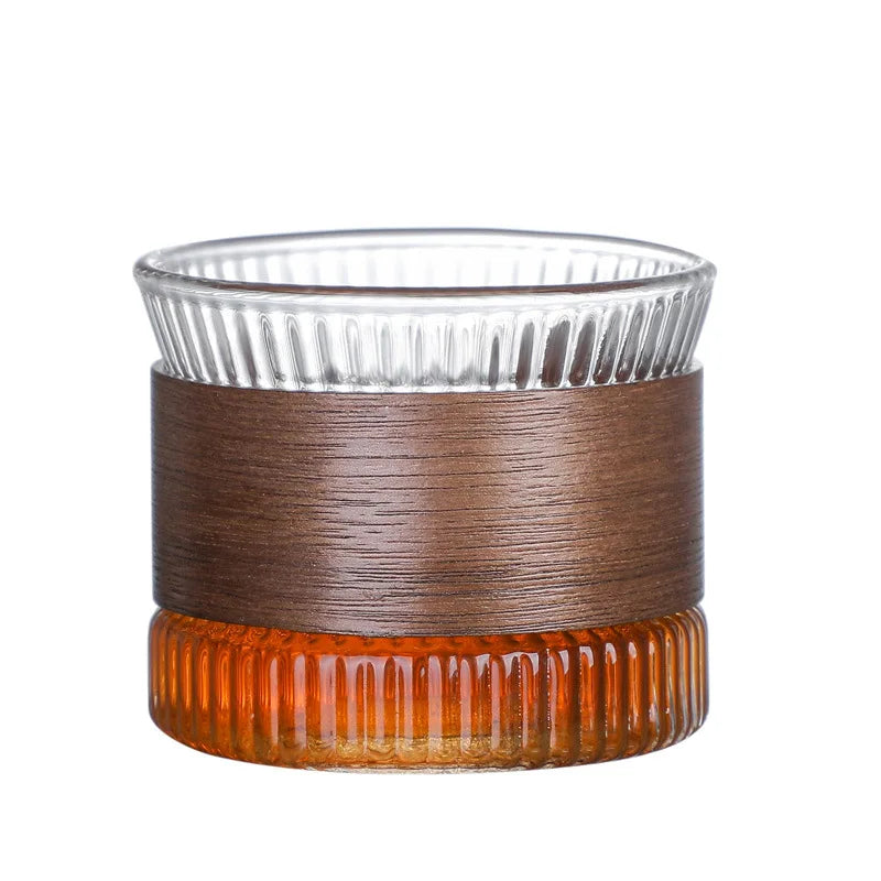 Factory Wholesale Modern Design Double Wall Heat Resistant Insulated BPA Free Glass Coffee Milk Cup Hammer Vertical Patterns