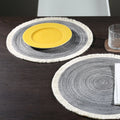 Tabletex Round Braided Woven Placemats Non Slip Washable Place Mat Woven Line Placemats for Kitchen and Dining Room