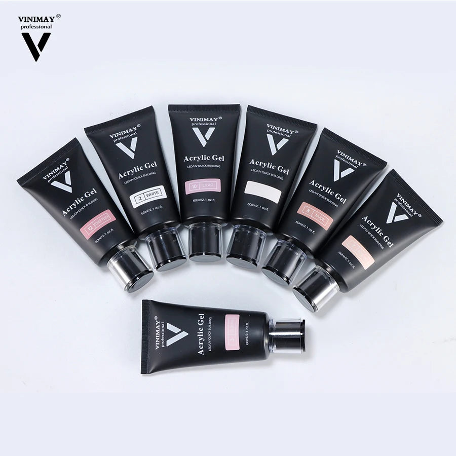 Vinimay Factory Nail Products Acryl Poly Gel Nails Natural Construction UV Acrylic Gel 60ml Long Lasting Acrylic Gel Nail Kit