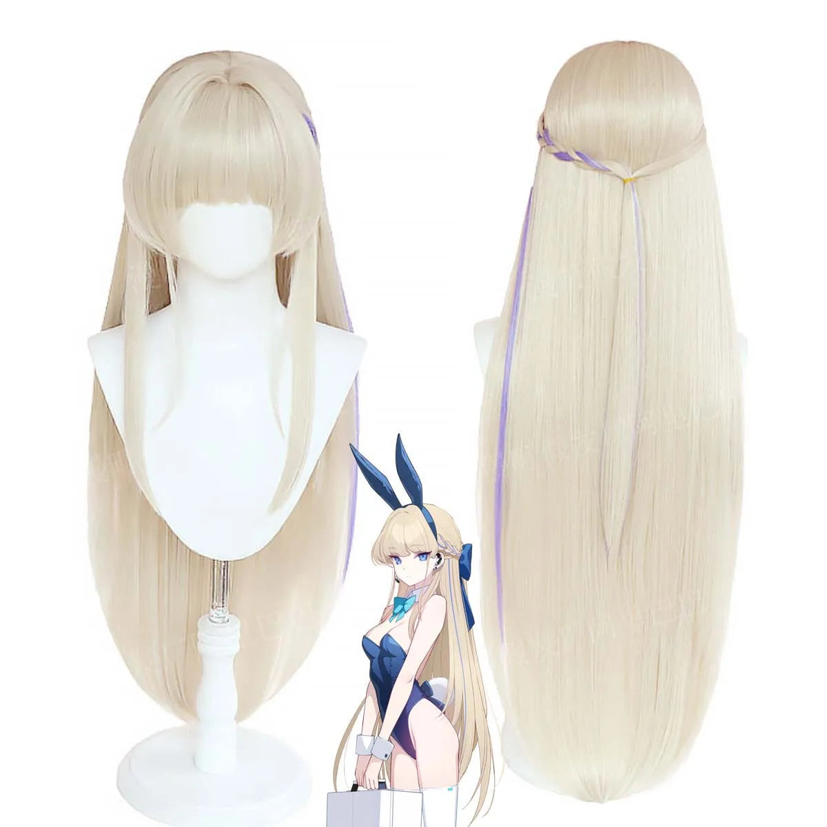 Game Blue Archive Cosplay Asuma Toki Long Blond Hair Wig GAHC-026