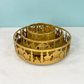 3pcs/set EID Mubarak Ramadan Muslim Castle Iron Gold Round EID Dinner Food Tray Cake Stand Tray Home Holiday Eid Decoration