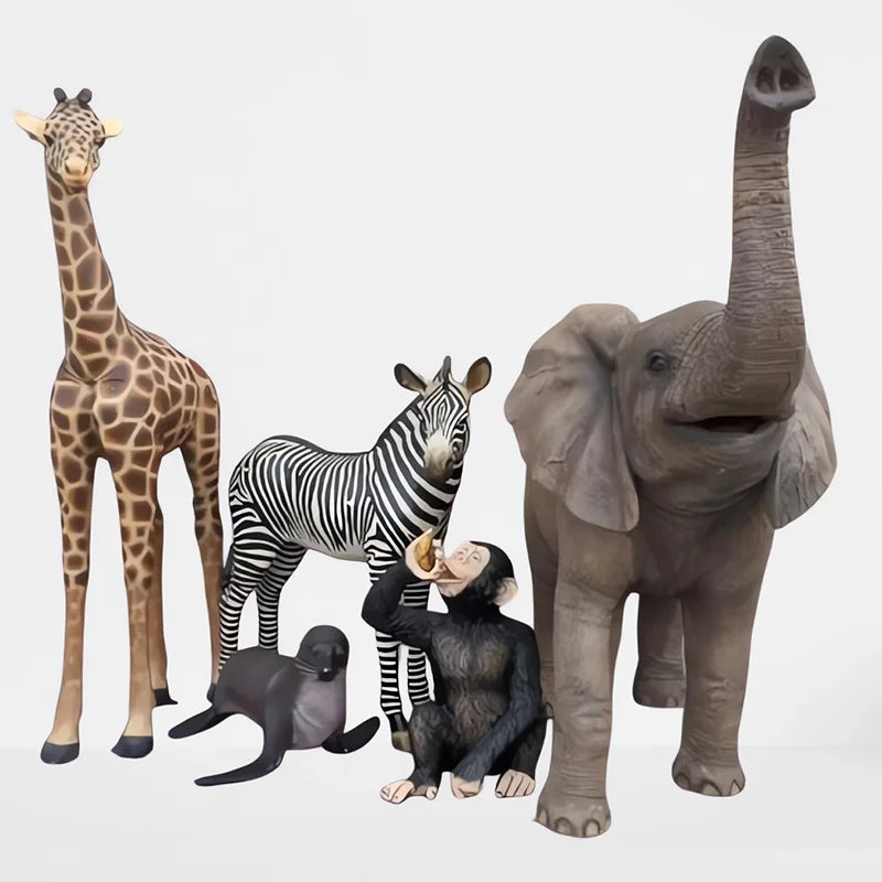 Outdoor Safari Elephant Statue Big Animal Party Prop Jungle Safari Theme Birthday Decorations for Sale