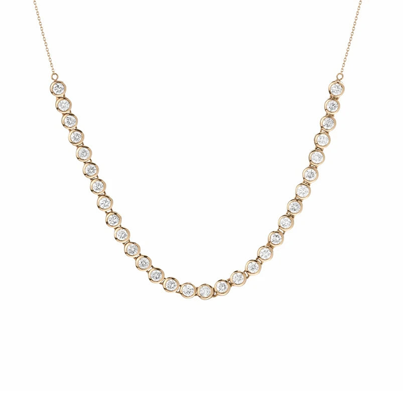 Gemnel Dress Jewelry 925 Sterling Silver Diamond Tennis Cz Women Jewelry Necklace