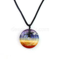 Natural Donut 7 Chakra Crystals NECKLACES Seven Chakras Gogos Gemstone Braid Cord NECKLACE for Women Girls