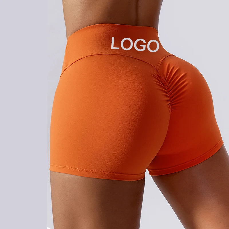High Waist Fitness CRZ Yoga Workouts Shorts for Women Custom Logo Solid Spandex V Cut Waist Leggings Tight Fit Women's Sets