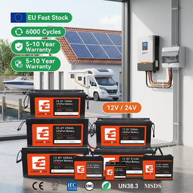 FREE SHIPPING EU Local Stock 10 Year Life Span12V 100AH 200Ah 314ah LiFePO4 Lithium Battery for Road Off-grid Energy Storage RV