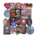 Punk Embroidery Patch  for Clothing Custom Logo Patches Skull Skeleton Iron on Patches DIY Accessories