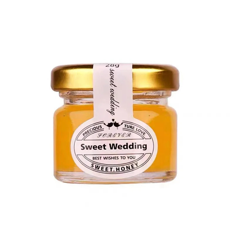 Wholesale Custom Label 25g 1oz Small Mini Portable Cheap Empty Round Glass Honey Jam Jars Containers With Metal Lids for Travel