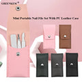 Custom Logo Mini  Portable Pedicure Care Manicure Travel Nail File Set 3 Pcs With PU Leather Case Manicure Tools Kit