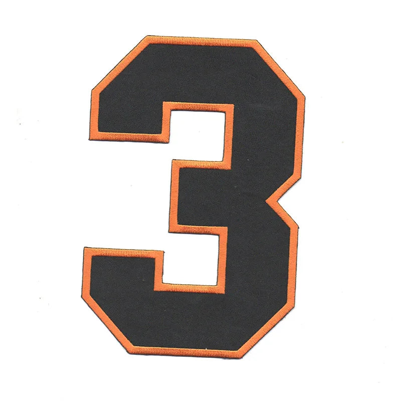 Custom Large Size Embroidered Iron on Patch Number for Clothing