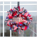 2026 US National Day Independence Day Flag Wreaths Fabricated Holiday Door Hang Decorative Wreaths