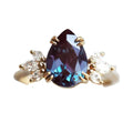 Fashion Jewelry 925 Sterling Silver  Rings 14K Gold Alexandrite Stone Engagement Ring