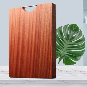 Wood Sustainable Rectangle Chopping Block with Handle Household Kitchen Bread Board
