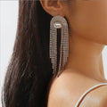 Fashion Statement Earring Long Full Rhinestone Big Earrings for Women Shining Tassel Dangle Earrings Wedding Jewelry Gift