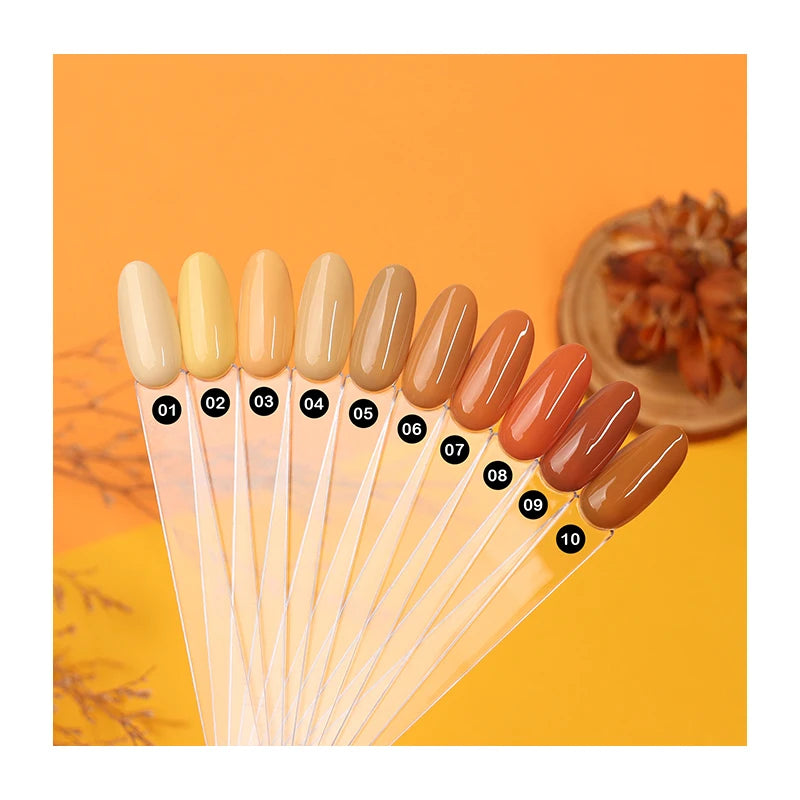 Private Label Natural & Hema Free Maple Leaf Color Gel Polish Medium Consisitency Nail Polish Gel Kit for Autumn Season