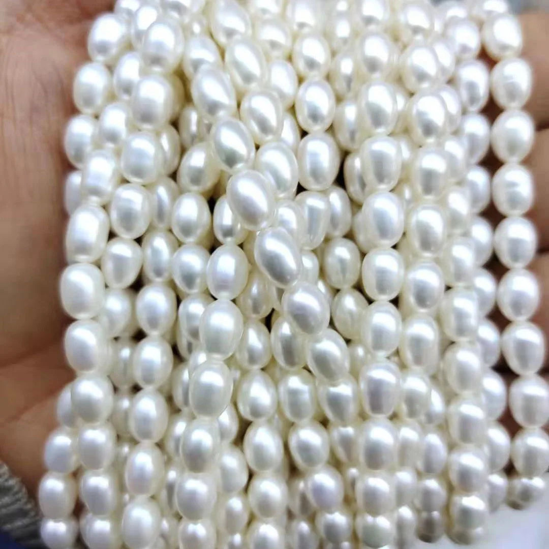 Wholesale 5-6 mm Rice Shape Freshwater Loose Pearls Mini AA-AAA Quality Good Nature Pearl Strand