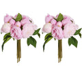 Artificial Pink Peonies Silk Flowers with Stems for Wedding Decoration Bride Bouquet Faux Flowers Crafts Floral Arrangement