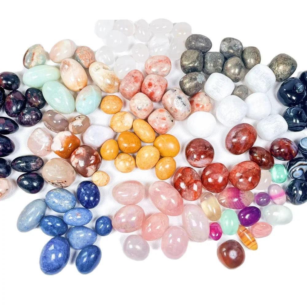 Bulk Wholesale Natural Healing Rose Quartz Rolling Stone Mixed Crystal Tumbled Stone