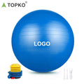 TOPKO 55cm 65mm 75mm Quick Pump Stability Fitness Ball Exercise Ball Yoga Ball