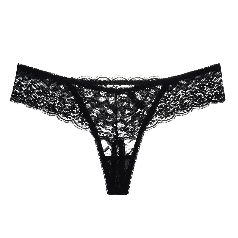 Transparent Low Waist Ladies Panties Women's Sexy Seamless Lace T-back