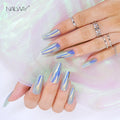 Excellent Quality Professional Custom Laser Design Light Blue False Nail Coffin Nail Tips