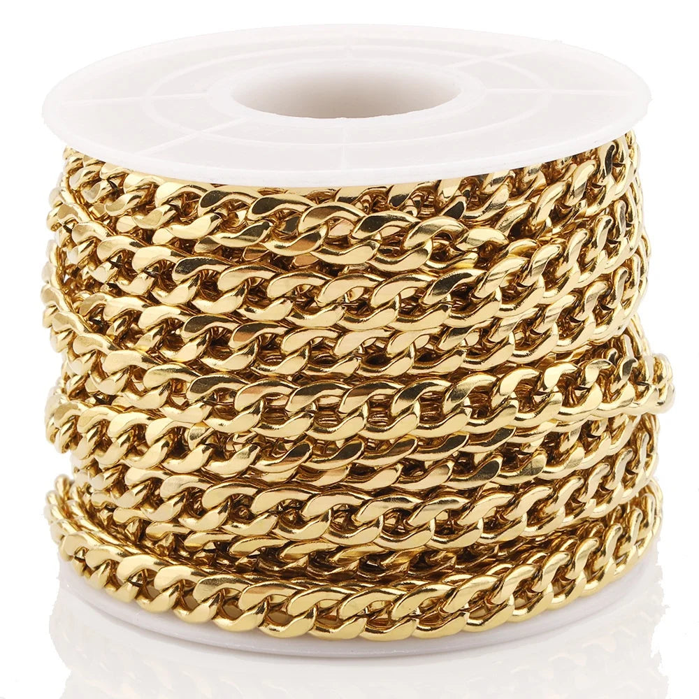 Waterproof 1:1 Stainless Steel NK Link Chain Roll for Men and Women Necklace & Bracelet Jewelry Making