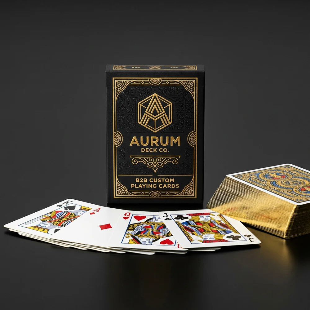 Custom Playing Cards Printing 310gsm 330gsm Black Core Poker Decks Personalized Cardboard Game Set Tailored Design Service